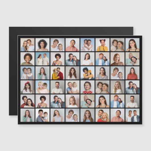 Creëer Your Ewn 48 Photo Collage Magnetic Kaart (Voorkant / Achterkant)