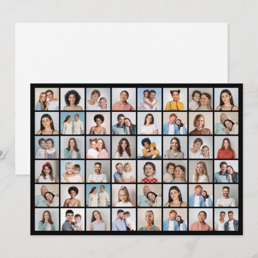 Creëer Your Ewn 48 Photo Collage Notitiekaartje (Voorkant / Achterkant)