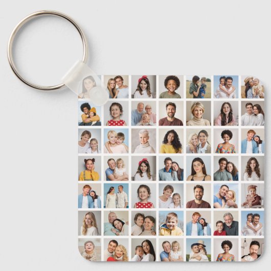 Creëer Your Ewn 49 Photo Collage Sleutelhanger (Voorkant)