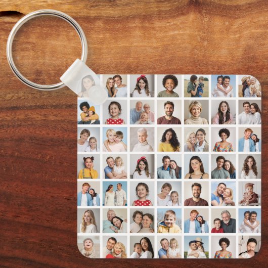 Creëer Your Ewn 49 Photo Collage Sleutelhanger (Voorkant)