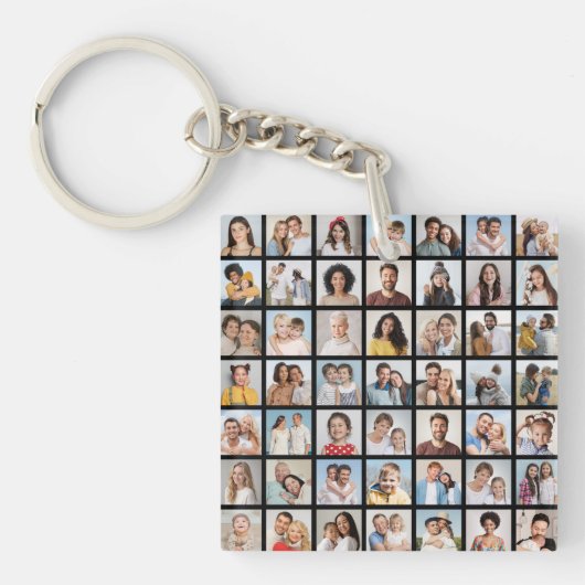 Creëer Your Ewn 49 Photo Collage Sleutelhanger (Voorkant)