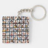 Creëer Your Ewn 49 Photo Collage Sleutelhanger (Achterkant)