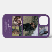 Creëer Your Ewn 4 Foto Collage Paars Monogram Case-Mate iPhone Case (Achterkant (horizontaal))