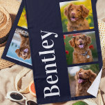 Creëer Your Ewn 4 Foto Collage Persoonlijke Dog Strandlaken<br><div class="desc">Geniet deze zomer van het strand met uw beste vriend met een speciaal keukenhanddoek voor foto-inkuilstrand. Wanneer je zoveel leuke herinneringen en foto's hebt, is één foto niet genoeg. Onze Dog Photo Collage Towel heeft vier foto's. Of je nu een nieuwe puppy hebt, of om elk jaar alle speciale momenten...</div>