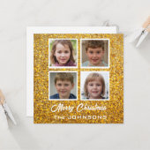 Creëer Your Ewn 4 foto's Familie Kerstmis Kaart (Voorkant / Achterkant in situ)