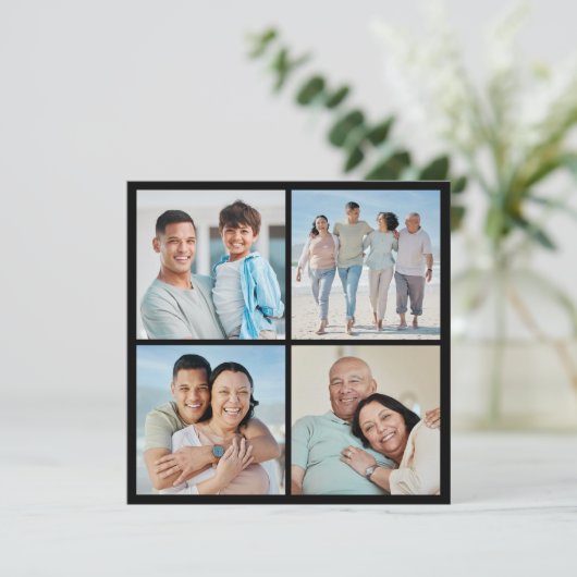 Creëer Your Ewn 4 Photo Collage Greep Kaart (Staand voorkant)