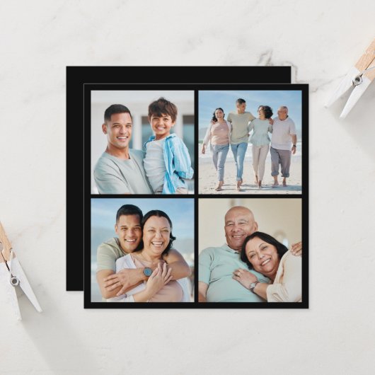 Creëer Your Ewn 4 Photo Collage Greep Kaart (Voorkant / Achterkant in situ)