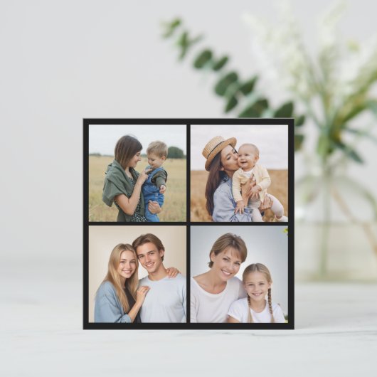Creëer Your Ewn 4 Photo Collage Greep Kaart (Staand voorkant)