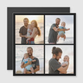 Creëer Your Ewn 4 Photo Collage Magnetic Card (Voorkant / Achterkant)