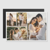 Creëer Your Ewn 4 Photo Collage Magnetic Card (Voorkant / Achterkant)