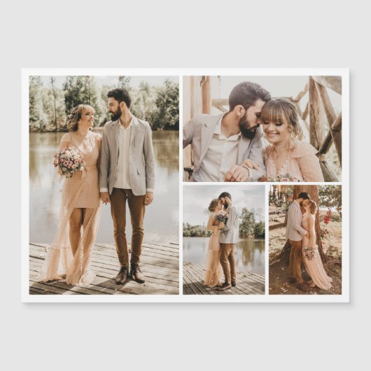 Creëer Your Ewn 4 Photo Collage Magnetic Card (Voorkant)