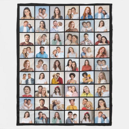 Creëer Your Ewn 54 Photo Collage Fleece Deken (Voorkant)