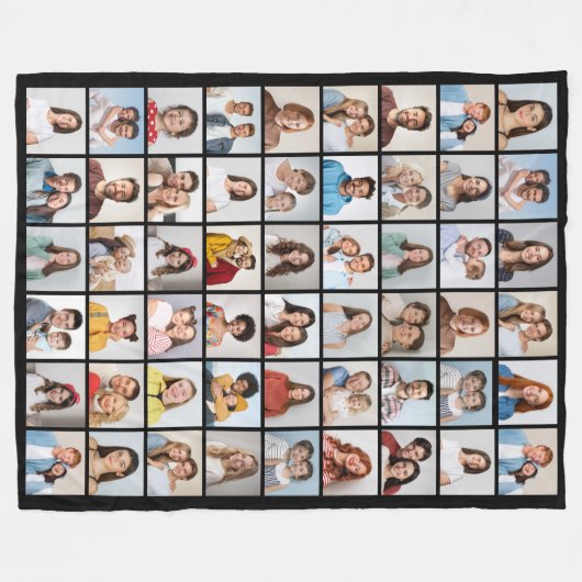 Creëer Your Ewn 54 Photo Collage Fleece Deken (Voorkant (Horizontaal))