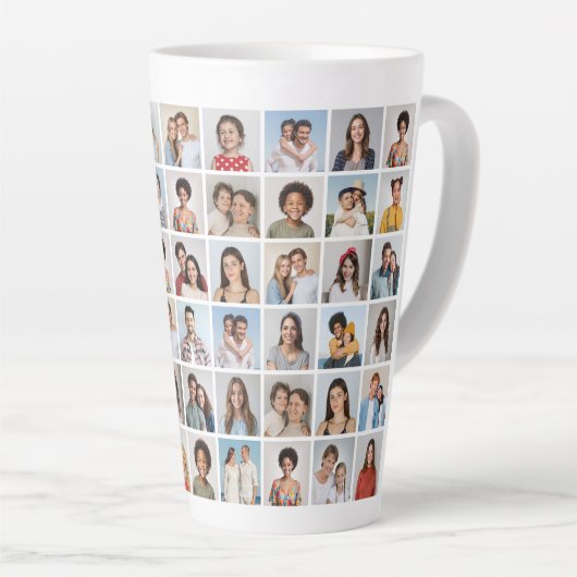 Creëer Your Ewn 54 Photo Collage Latte Mok (Rechterhoek)