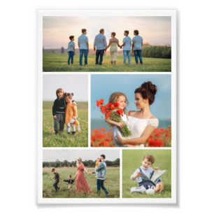 Creëer Your Ewn 5 Photo Collage Foto Enlargement Afdruk