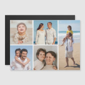 Creëer Your Ewn 5 Photo Collage Magnetic Kaart (Voorkant / Achterkant)