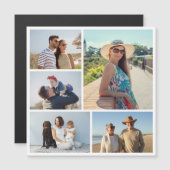 Creëer Your Ewn 5 Photo Collage Magnetic Kaart (Voorkant / Achterkant)