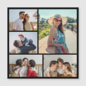 Creëer Your Ewn 5 Photo Collage Magnetic Kaart (Voorkant)