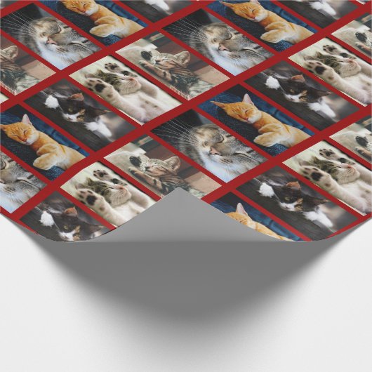 Creëer Your Ewn 5 Photo Collage op Dark Red Cadeaupapier (Hoek)