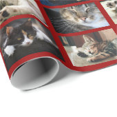 Creëer Your Ewn 5 Photo Collage op Dark Red Cadeaupapier (Rol Hoek)