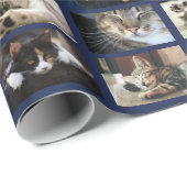 Creëer Your Ewn 5 Photo Collage op Navy Blue Cadeaupapier (Rol Hoek)