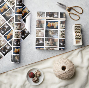Creëer Your Ewn 5 Photo Collage op White Cadeaupapier