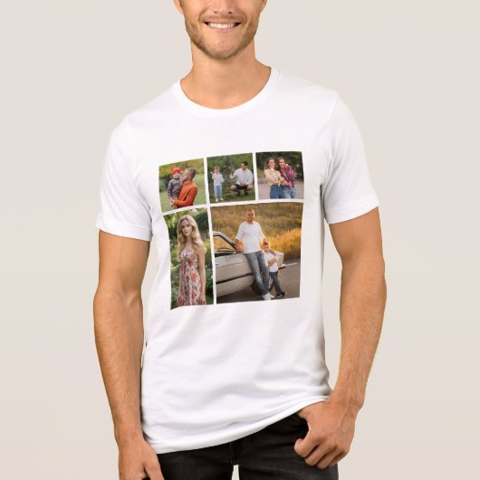 Creëer Your Ewn 5 Photo Collage Unisex Tri-Blend Shirt (Voorkant)