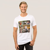 Creëer Your Ewn 5 Photo Collage Unisex Tri-Blend Shirt (Voorkant volledig)