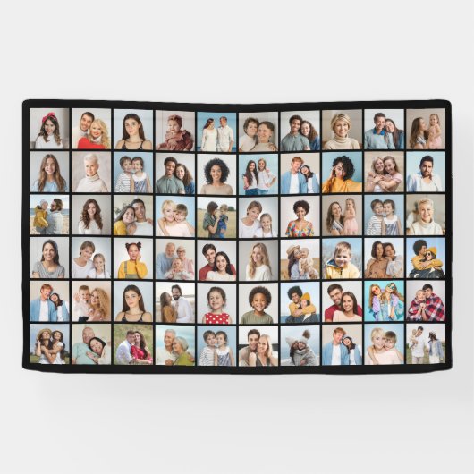 Creëer Your Ewn 60 Photo Collage Spandoek (Horizontaal)