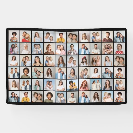 Creëer Your Ewn 60 Photo Collage Spandoek (Horizontaal)