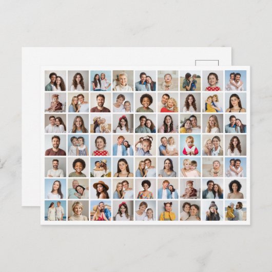 Creëer Your Ewn 63 Photo Collage Briefkaart (Voorkant / Achterkant)