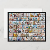 Creëer Your Ewn 63 Photo Collage Notitiekaartje (Voorkant / Achterkant)