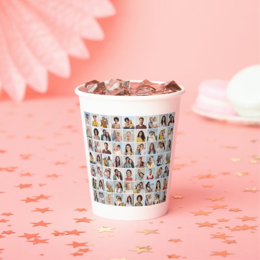 Creëer Your Ewn 63 Photo Collage Papieren Bekers (Insitu)