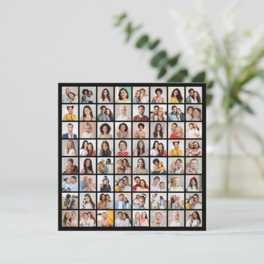 Creëer Your Ewn 64 Photo Collage Kaart (Staand voorkant)