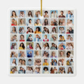 Creëer Your Ewn 64 Photo Collage Keramisch Ornament (Achterkant)