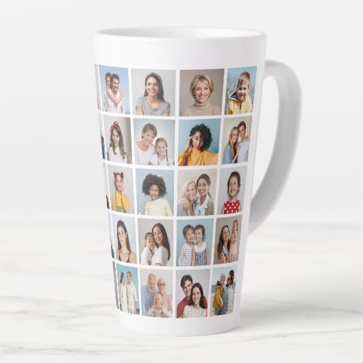 Creëer Your Ewn 64 Photo Collage Latte Mok (Rechterhoek)