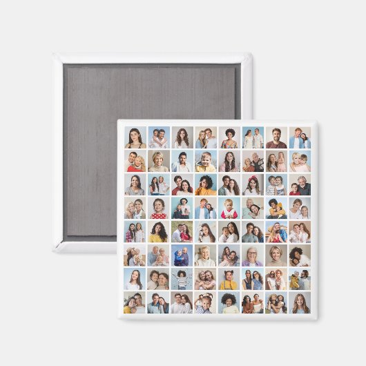 Creëer Your Ewn 64 Photo Collage Magneet (Voorkant / Achterkant)