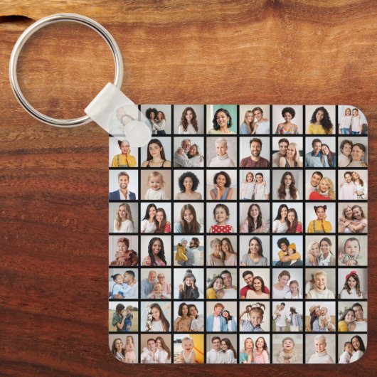 Creëer Your Ewn 64 Photo Collage Sleutelhanger (Voorkant)