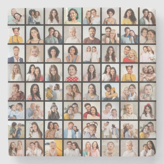Creëer Your Ewn 64 Photo Collage Stenen Onderzetter (Voorkant)