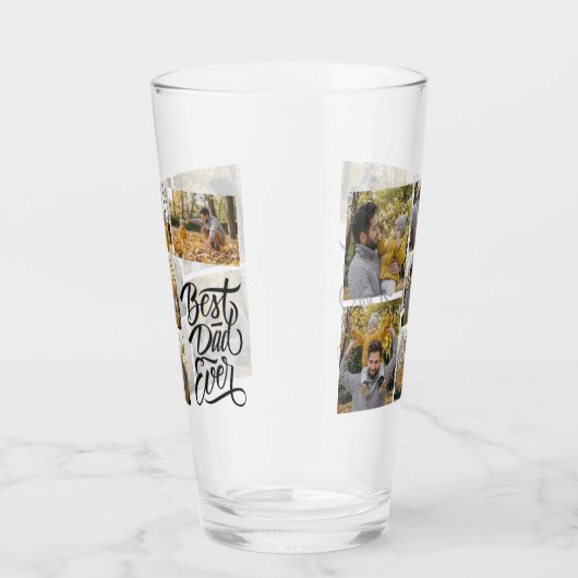 Creëer Your Ewn 6 Foto Collage Beste vader ooit Glas (Rechts)
