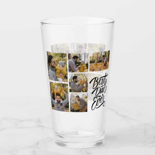 Creëer Your Ewn 6 Foto Collage Beste vader ooit Glas (Voorkant)