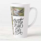 Creëer Your Ewn 6 Foto Collage Beste vader ooit Latte Mok (Rechts)