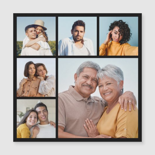 Creëer Your Ewn 6 Photo Collage Magnetic Kaart (Voorkant)