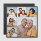 Creëer Your Ewn 6 Photo Collage Magnetic Kaart (Voorkant / Achterkant)