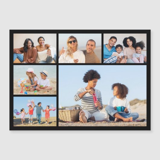 Creëer Your Ewn 6 Photo Collage Magnetic Kaart (Voorkant)