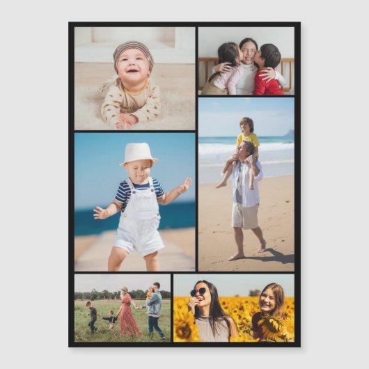 Creëer Your Ewn 6 Photo Collage Magnetic Kaart (Voorkant)