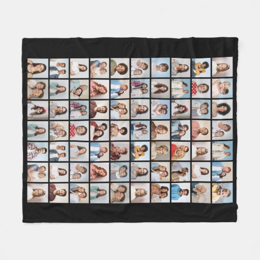 Creëer Your Ewn 70 Photo Collage Fleece Deken (Voorkant (Horizontaal))