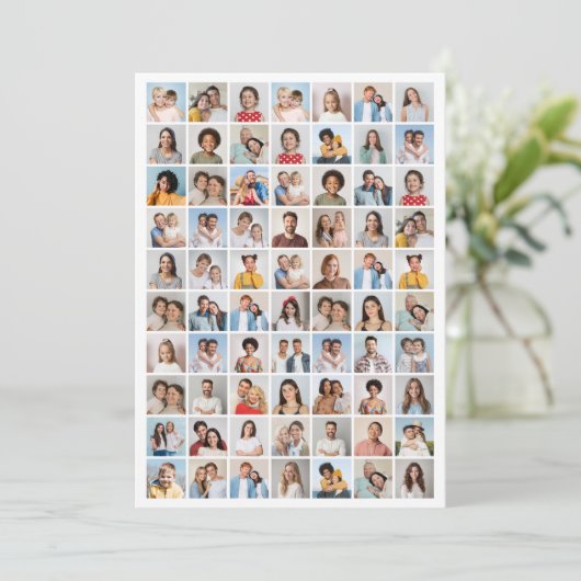 Creëer Your Ewn 70 Photo Collage Kaart (Staand voorkant)