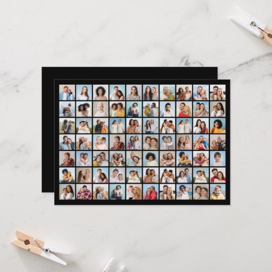 Creëer Your Ewn 70 Photo Collage Kaart (Voorkant / Achterkant in situ)