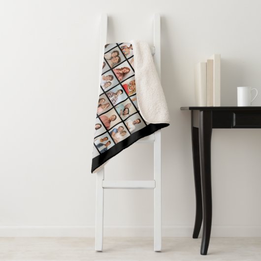 Creëer Your Ewn 70 Photo Collage Sherpa Deken (In situ)